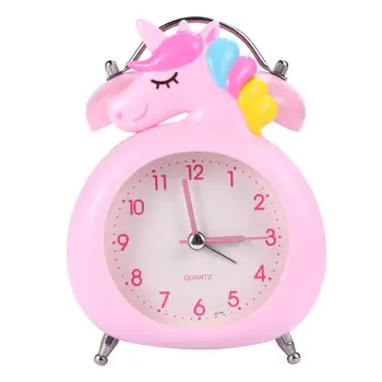 

Cute Unicorn Clock Kids Cartoon Alarm Clocks Bedroom Bell Clock Night Light Table Wake Up Clock Child Christmas Birthday Gifts