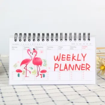 

Korean Stationery Notebook Cartoon Animals Can Tear Week Plan Schedule Book Student Portable Coil Flip Book