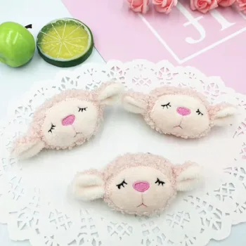 

2Pcs/lot cute cartoon Little pink sheep doll for children sock accessories plush appliques for Girls' bags accessories