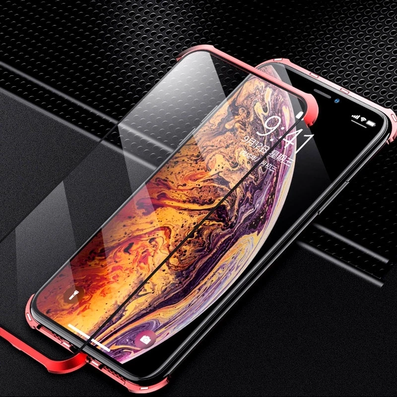

no frame Magnetic Phone Case For IPhone XS MAX No Frame Cover Bumper Double Sided Glass magnetic Case For IPhone XS MAX