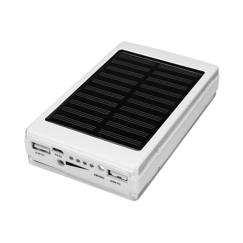 5x18650 Dual USB Solar Energy Power Bank Box With Flashlight