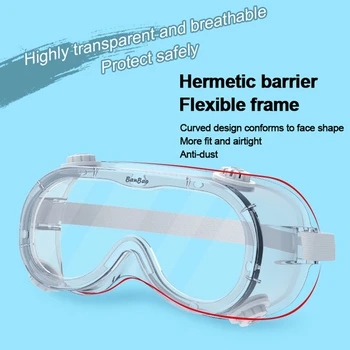 

Full Enclosed Safety Goggles Dustproof Anti-Splash Scratch Resistance Transparent Safety Protection Working Riding Glasses