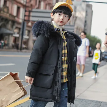 

Children's Down Jacket New Fashion Korean Thickening Boys In The Big Boys Down Jacket In The Long Section Boys