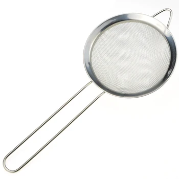 

Stainless Steel Fine Wire Colander Long Handle Kitchen Flour Mesh Sieve Sturdy Professional Oil Strainer Sifter