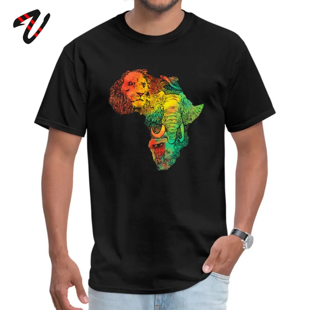 AfricaII Cotton Fabric Mens Short Sleeve Tees Print Summer Fall Tshirts Funny Tee Shirt Oversized Round Neck Free Shipping Africa_II_7551 black