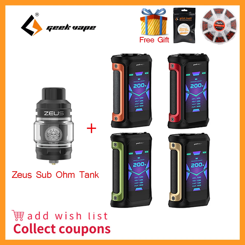 

Geekvape Aegis X 200W mod 2.0 AS chipset vaporizer cigarette Box MOD fit zeus x/zeus sub ohm/Cerberus Tank vs LUXE S