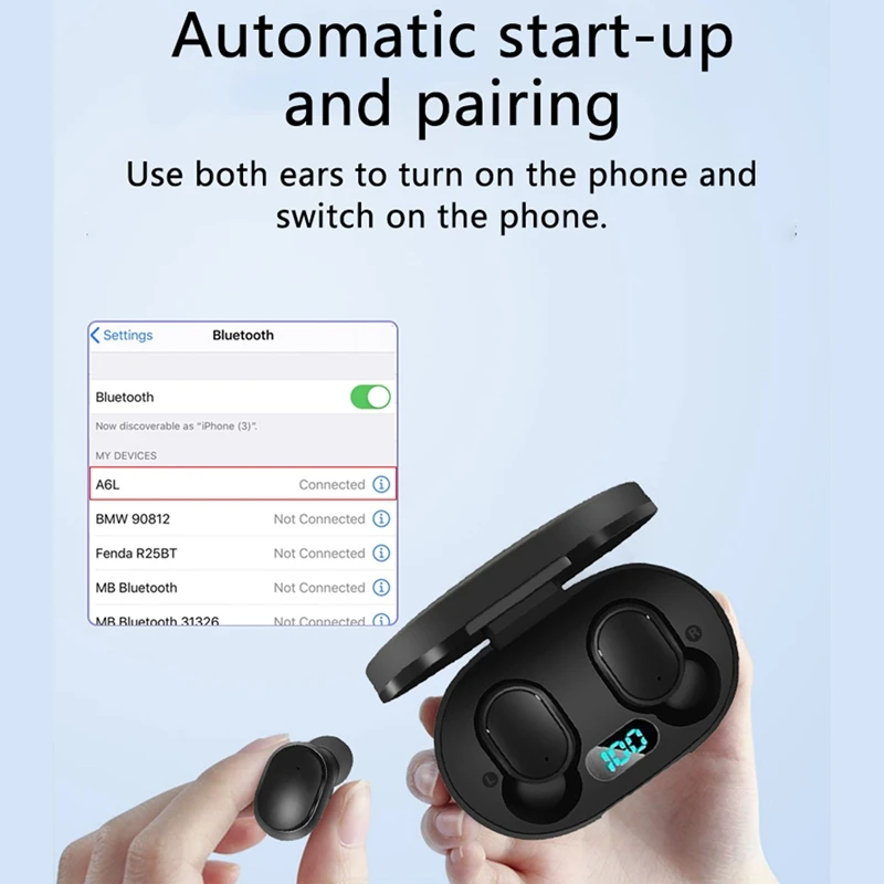 A6L TWS Wireless Earphones LED Display Bluetooth V5 0 Headsets with Mic for Xiaomi Redmi for iPhone Huawei Samsung