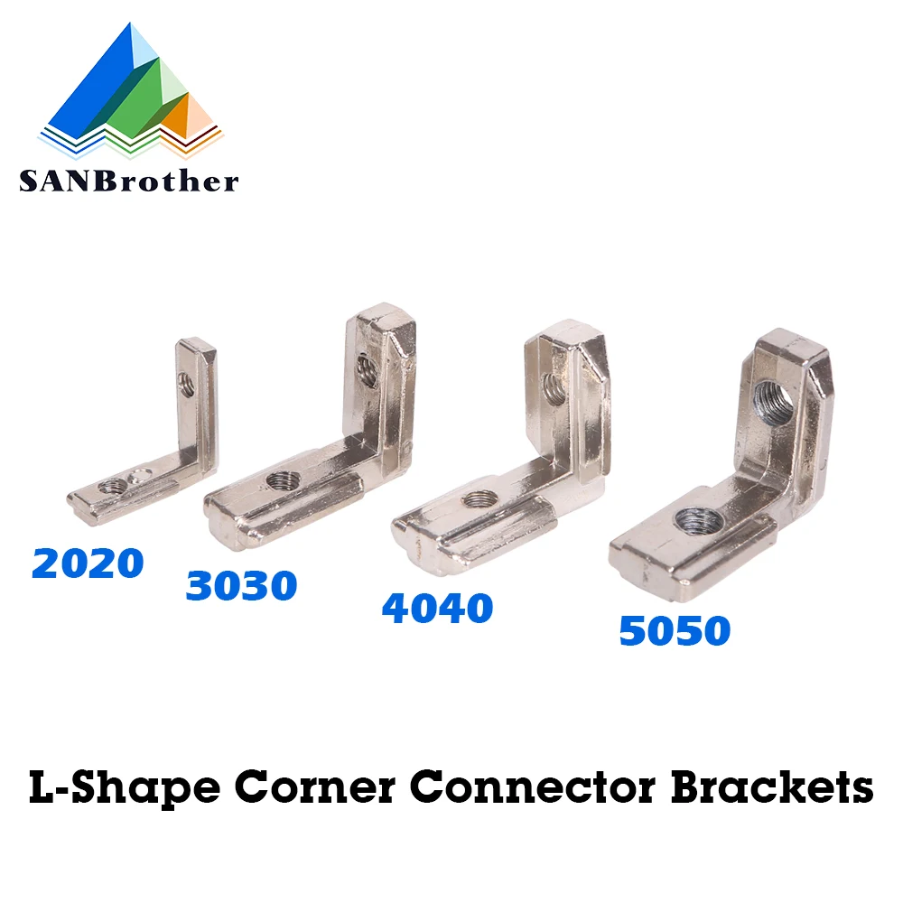 T slot L Type Interior Inner Corner Connector Joint Bracket Fastener EU Standard 20/30/40/45 Series Aluminum Profile with Screws