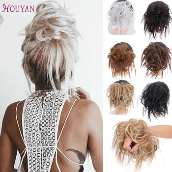 

HOUYAN Messy Elegant Bride Bridesmaid Chignon Donut Hair Bun Messy Updo Hairstyles Hair Buns Chignon Donut