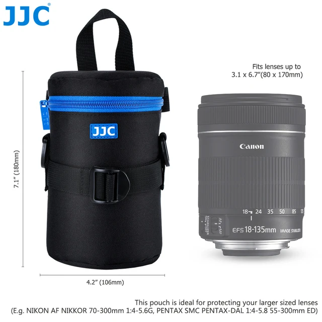 JJC Luxury Camera Lens Bag Pouch Case for Canon Lens Nikon Sony Olympus Fuji DSLR Photography Accessories Shoulder Bag Backpack DLP3II