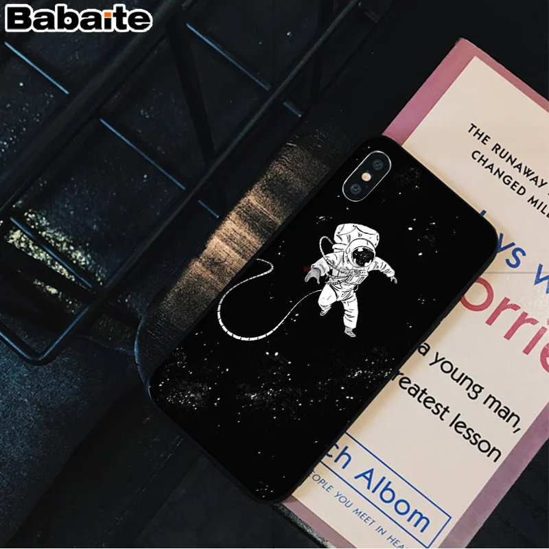 Black White Moon Stars Space Astronaut