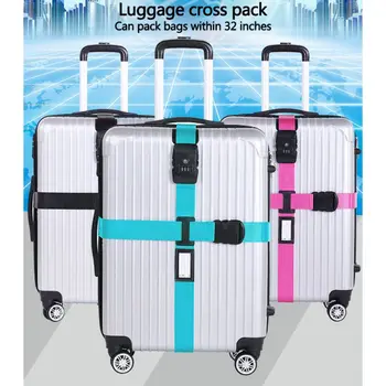 

One Size Luggage Straps Suitcase Belts Adjustable Travel Accessories Bag Cross Straps