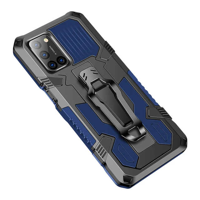 Shockproof Phone Case For OPPO A5 A7 A12 A9 A8 A32 A52 A53 A72 A92 A73 A15 Car Holder Back Clip Cover For OPPO A3S A5S A11K A1K Blue