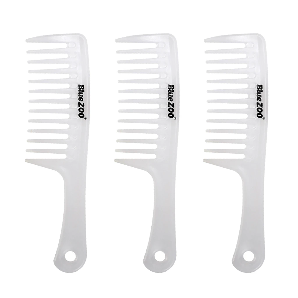 3 Pieces Detangling Hair Combs With Long Handle, Round Tooth Massage Combs, High Strength and Durability