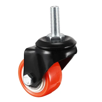 

uxcell 1.5 Inch Swivel Caster Wheels PU 360 Degree Threaded Stem Caster Wheel Orange, M8 x 25mm, 110lb Capacity