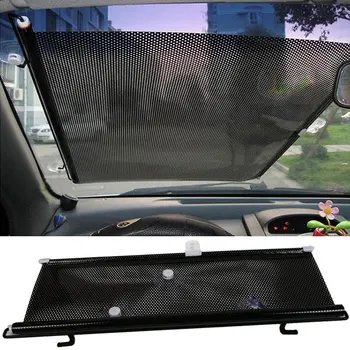 

Vehemo 45*125cm Retractable Auto Sun Visor Retractable Sunshade Windshield Durable Car Window Covers Windshield Sunshade