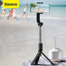 Baseus-Palo de Selfie inalámbrico con Bluetooth palo de Selfie de mano, palo de autofotos con obturador, extensible remoto, Mini trípode