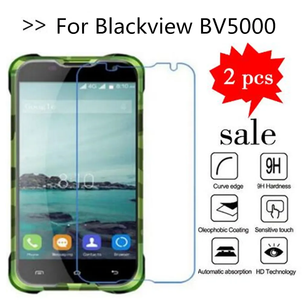 

2PCS Glass For Blackview BV5000 Screen Protector Tempered Glass For Blackview BV5000 Glass 5.0" Protective Film