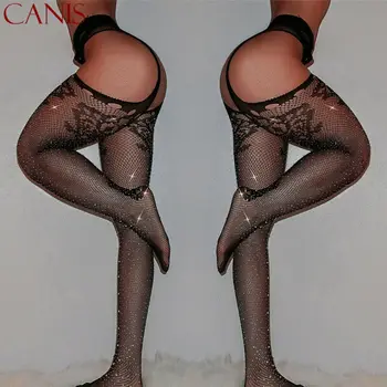 

New Women's Crystal Rhinestone Fishnet Net Mesh Socks Stockings Tights Pantyhose