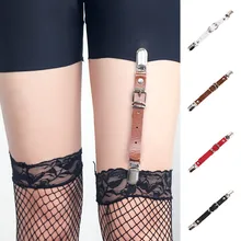 1 пара, сексуальные подвязки, эластичные кожаные кольца для ног, подвязки, ремни для женщин, в стиле панк, пояс для чулок, зажимы, кожаные чулки