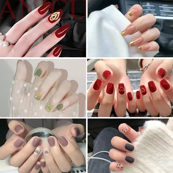 

28PCS/SET All Kinds of Pride Simple Pure Color False Nail Waterproof Acrylic Fingernail Press Nail Art Tips JPL035