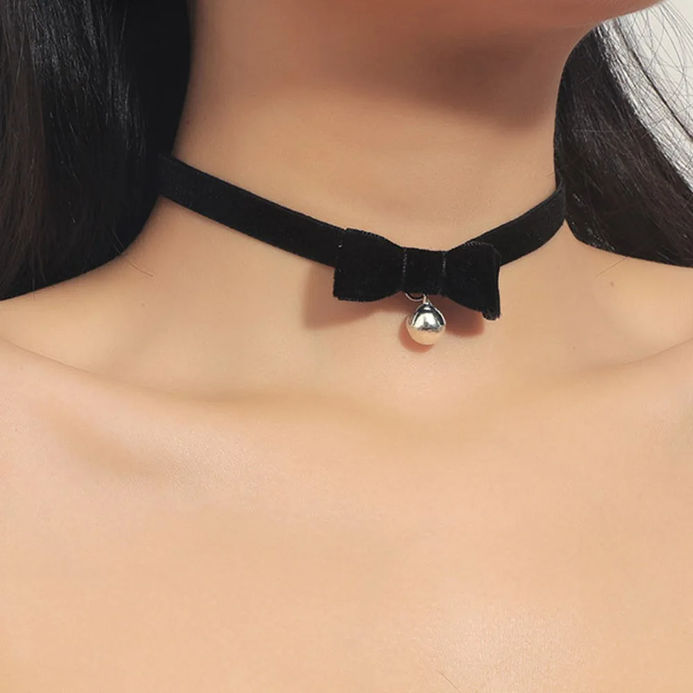 Simple Square Star Heart Round Bead Choker For Women Punk Neck Jewelry  Gothic Short Black Leather