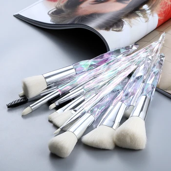 

15pcs Professional Crystal Big Makeup Brushes Set Lip Eyebrow Eyeshadow Powder Foundation Edge Control Make Up Brushes Cosmetic