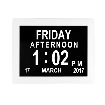 

8 inch digital clock EU electronic calendar clock machine / reminder for elderly people medicine taking Reminder