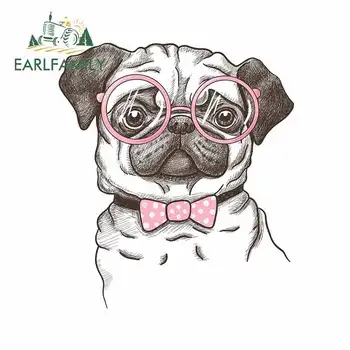 

EARLFAMILY 13cm x 11.5cm for Dog Graphics Funny Car Stickers and Decals Laptop Bumper Fine Deca Personality Decoration