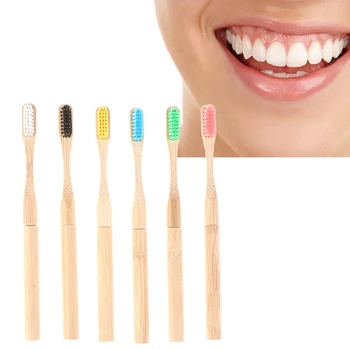 

Bamboo Toothbrush With 2 Replacement Toothbrush Heads Tooth Oral Cleaning Care