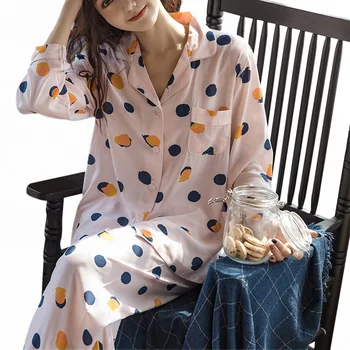 

Madjtlqy Silk Pajamas for Women's Set pyjamas Button Polka Dots Donna pjs Winter Mujer Pijama Sleepwear Nightwear Ladies 2Pcs