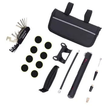 

OOTDTY Portable Bicycle Cycling Mountain Bike Multi Function Puncture Tyre Pump Tire Repair Tools Bag Set Kit