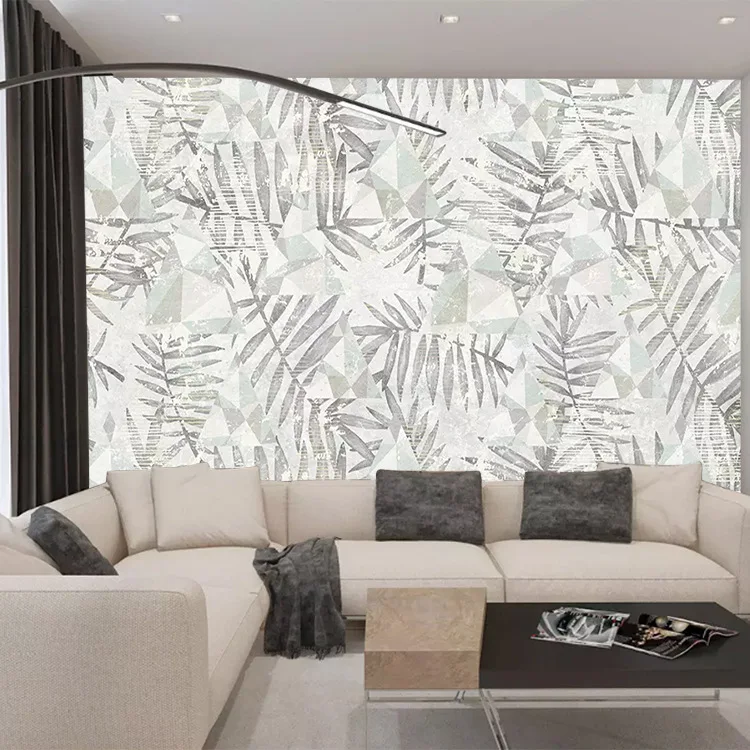 

Northern European-Style Geometry Torrid Zone Plant Musa Basjoo Living Room Television Sofa Bedroom Background Wallpaper Modern M