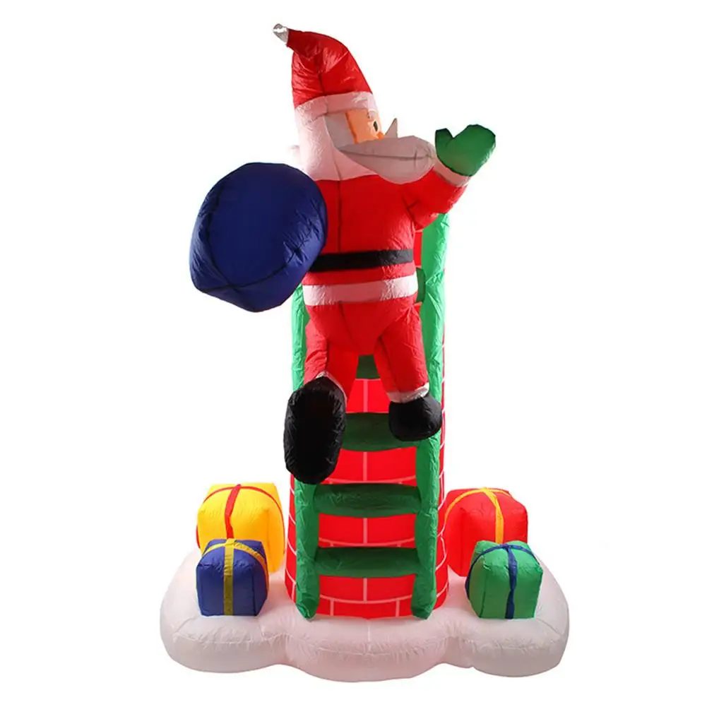 

Christmas Inflatable Santa Claus Old Man Model with Light Ladder Garden Decoration 2.4M