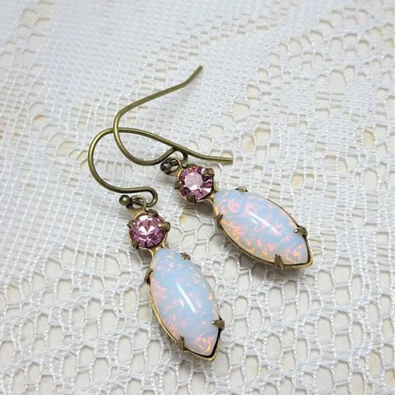 Bohemian-Pink-Drop-Earrings-for-Women-Crystal-Jewelry-Wedding-Brincos-Engagement-Opal-Earrings-Statement-Vintage-Earrings