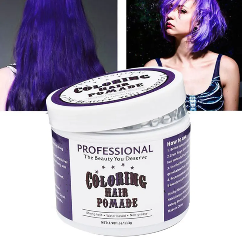 5 Colors Hair Wax Styling Pomade Temporary Dye Disposable Fashion Molding Coloring Mud Cream