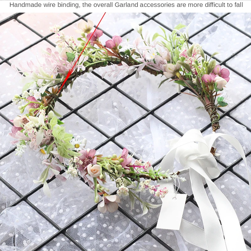 New Romantic Gypsophila Flower Crown Hairbands Bride Wedding Head Wreath Adjustable Children Adult Holiday Garland Performance