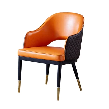 

Nordic Dining Chair Postmodern Simple Back Chair Dining Room Leather Chair Household Leisure Light Luxury Style American Stool M