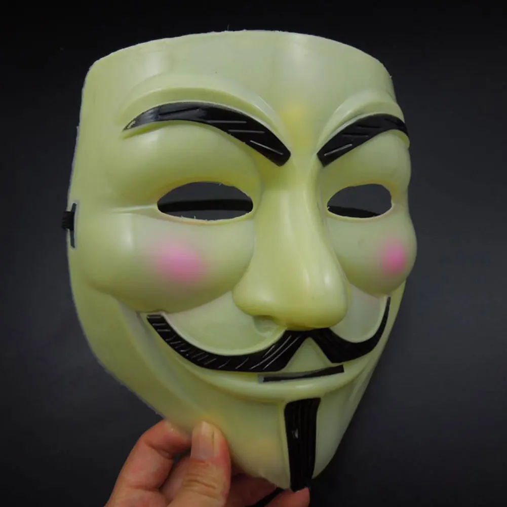 Вендетта Хэллоуин косплей фантазии туалетный V маска Guy Fawkes макияж белый/желтый