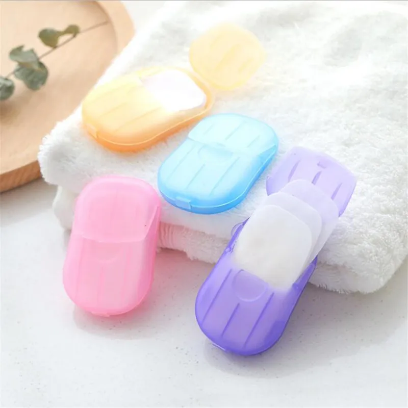 

100PC Travel Soaps Paper Cleaning Portable Hand Wash Soap Papers Scented Slice Washing Hand Bath Foaming Small Bath Accessories