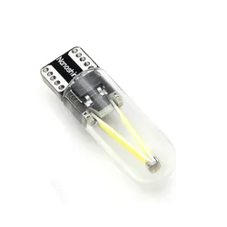 Ampoule led W5W T10 cob en verre pour voiture, filament pour automobile, lampe de lecture, DRL, 12v, nouveau modèle 