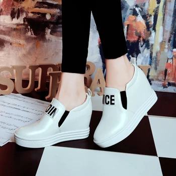 

CHIMIZHAI Spring Women Shoes Graffiti Platform Shoes 6CM Heels Pumps Woman Wedges Shoes Ladies Casual Autumn Pumps MY178