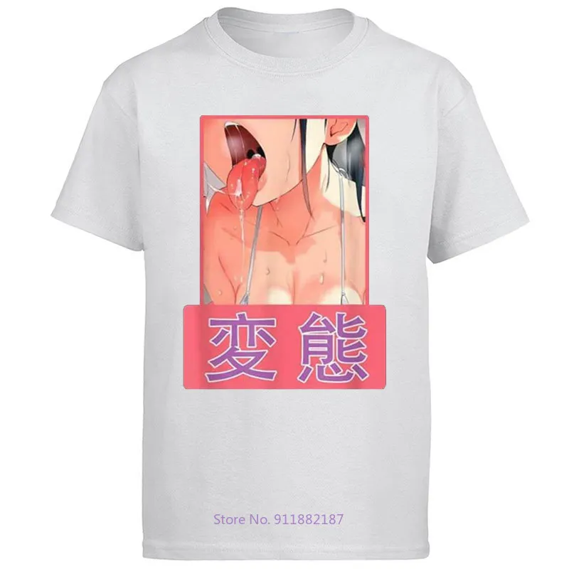 Hentai Lewd Ahegao Girl Аниме стиль для Otaku футболка s тренд 2020 модная мужские брендовые