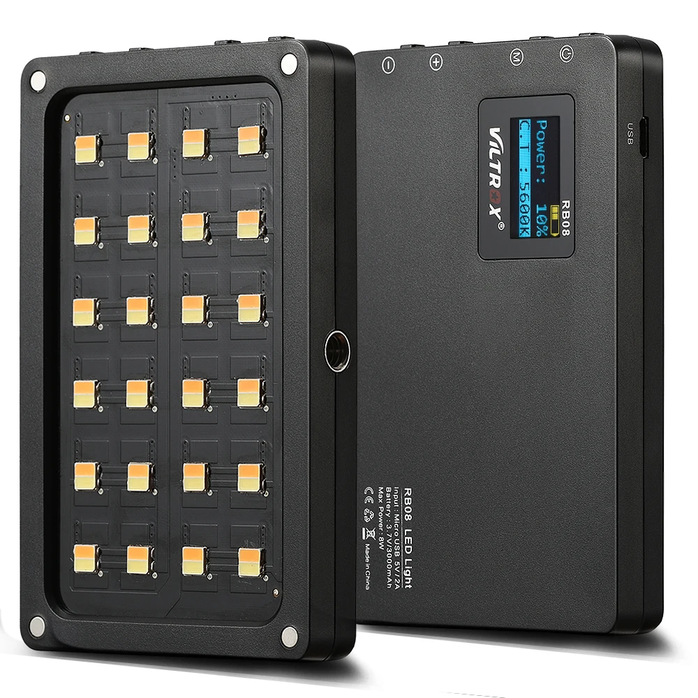 Viltrox RB08 двухцветный 2500K-8500K мини видео светодиодный свет портативный