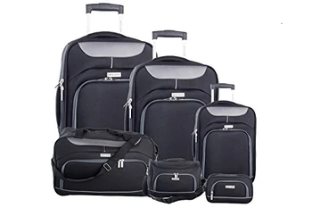 

Set valigie trolley 3 pezzi + 2 beauty + borsone PIERRE CARDIN nero VS7