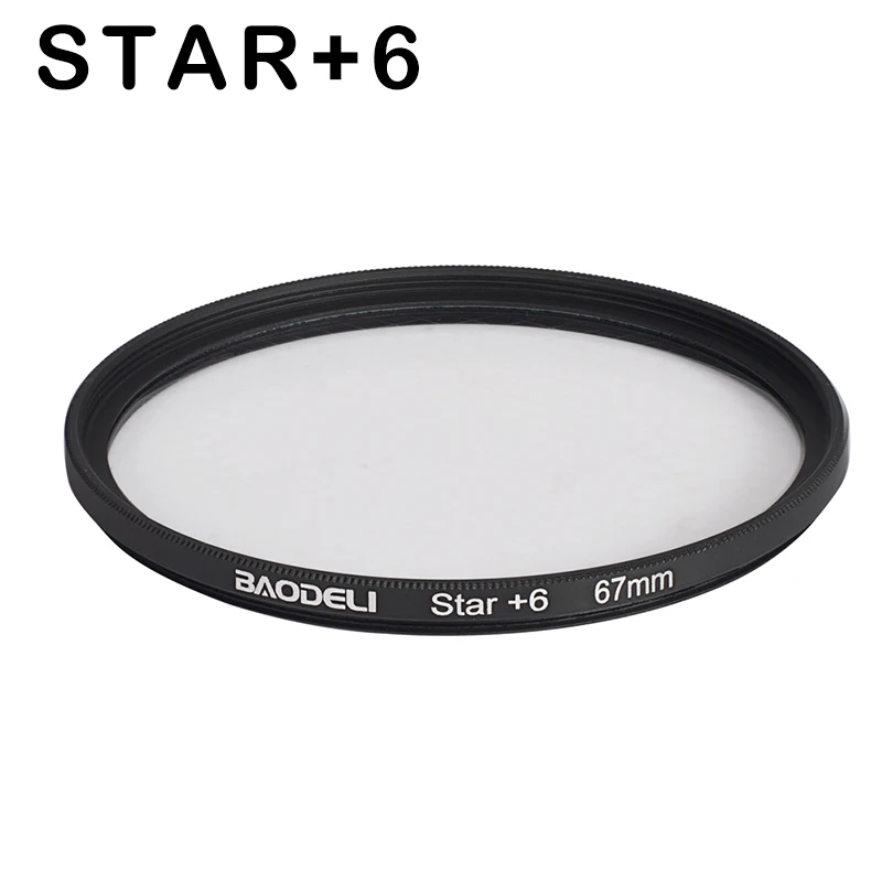 BAODELI фильтр для объектива, концепция Nd Fld MC Uv Macro Star Polarisatie 49 52 55 58 62 67 72 77 82 мм для Nikon Canon sony аксессуары - Цвет: ONLY STAR6X NO BOX