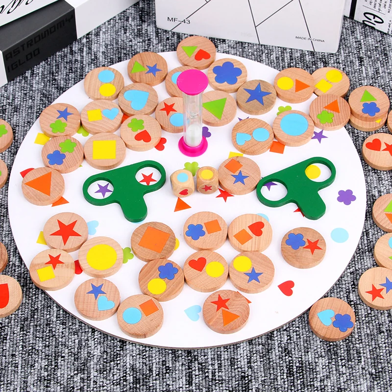 

Wooden Brain Shape Matching Puzzle Children's Educational Toys Interactive Family Fun Table Games Memory Training Toys