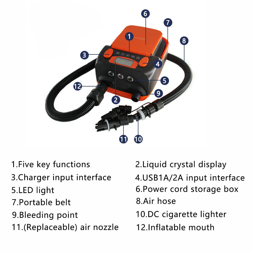 Gonfleur electrique Ryde e-pump 16psi sur batterie
