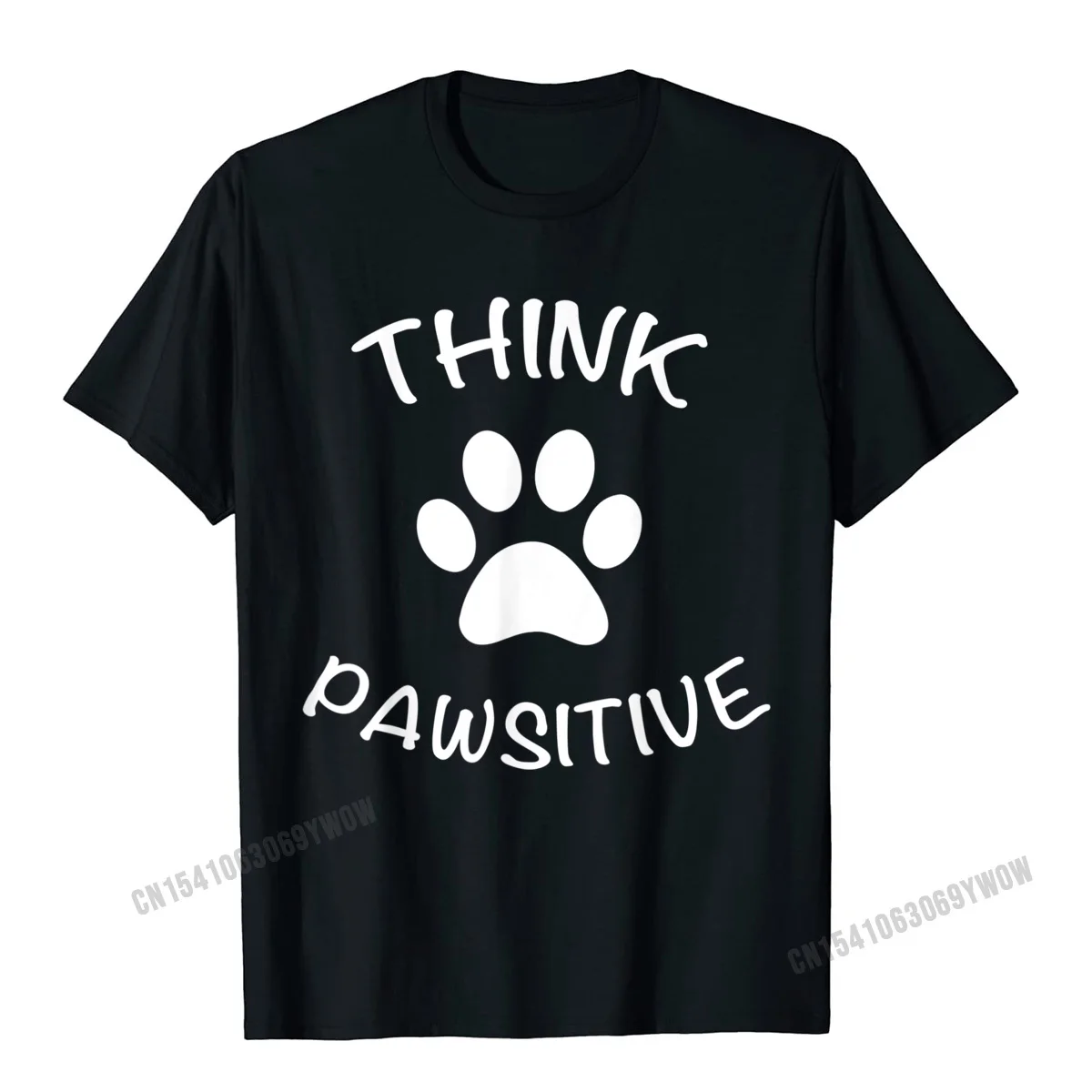 comfortable Crewneck T Shirts Labor Day Tops Shirts Short Sleeve Retro Pure Cotton Custom T Shirt Group Mens Drop Shipping Cute Dog Pawprint T-Shirt Think Pawsitive Gift Shirt T-Shirt__6 black