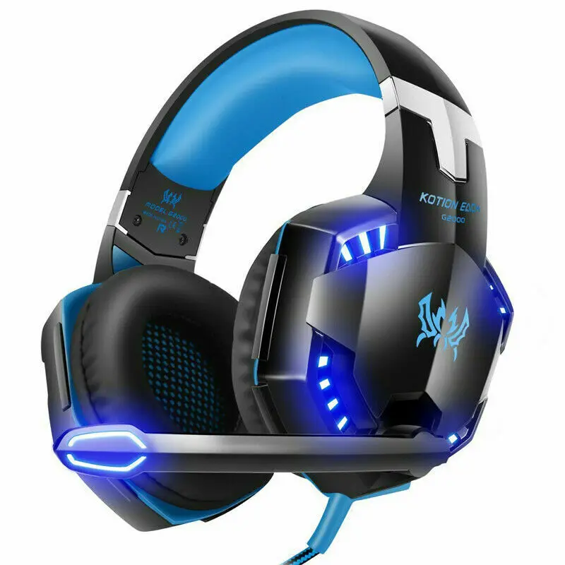 Each G2000 3 5mm Stereo Gaming Headset Mic LED Light Headphones For PC MAC PS4 Xbox ONE 360
